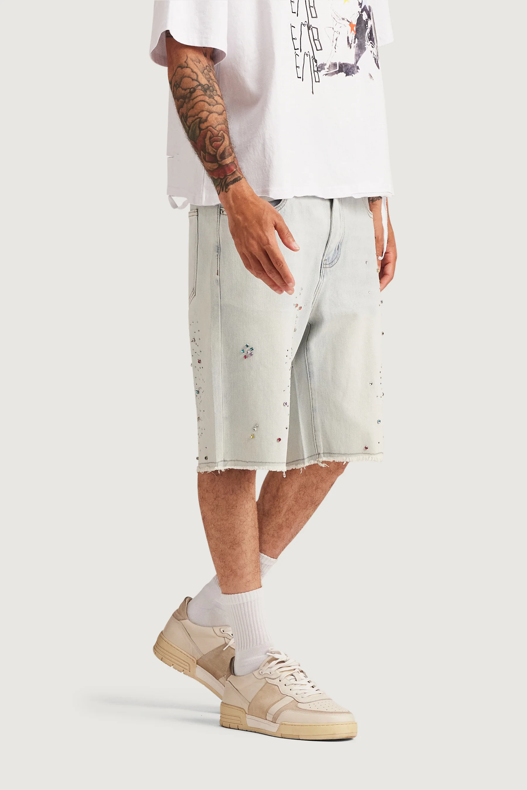 Bowie Denim Shorts (Light Blue) - Image 4