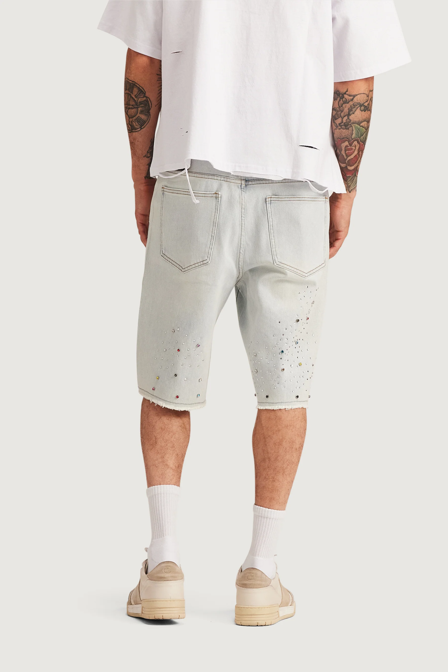 Bowie Denim Shorts (Light Blue) - Image 6