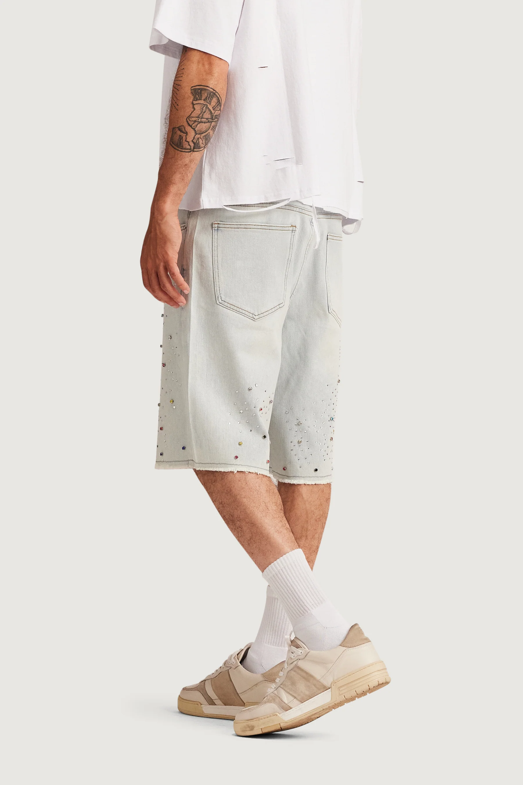 Bowie Denim Shorts (Light Blue) - Image 7