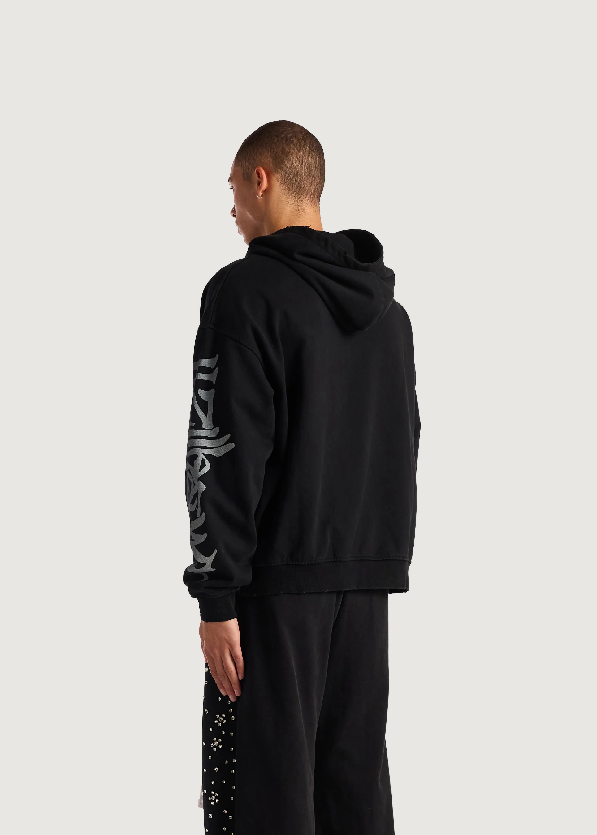 E Stud Hoodie (Black) - Image 7