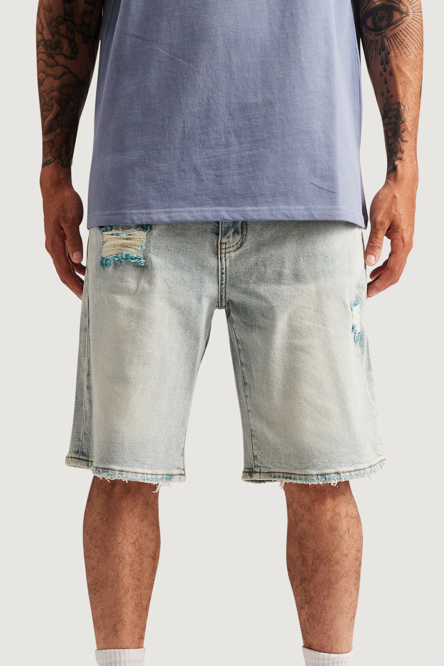 Easy Denim Short (Light Blue) - Image 3