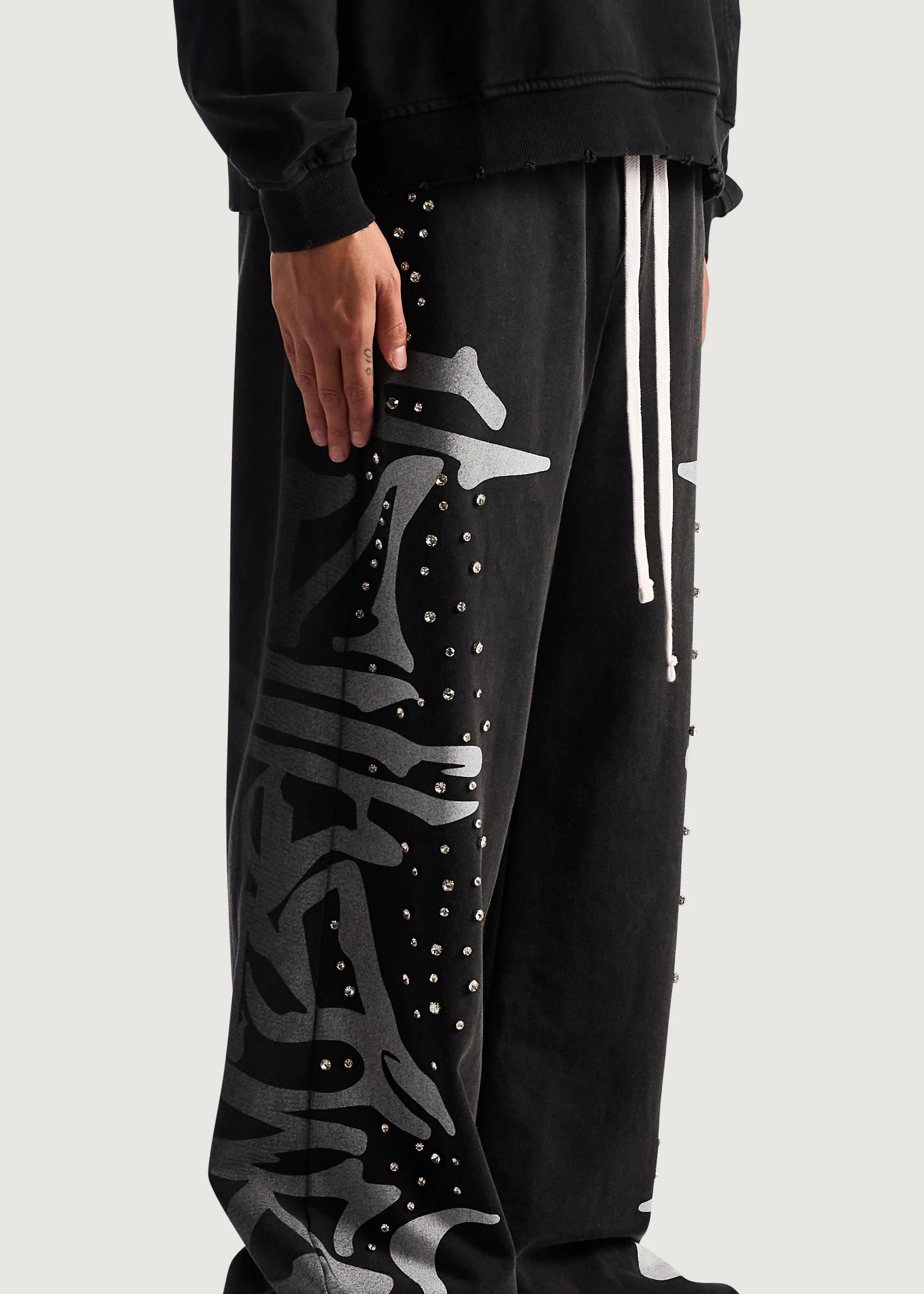 Embellish Logo Sweatpant (Black) - Image 5