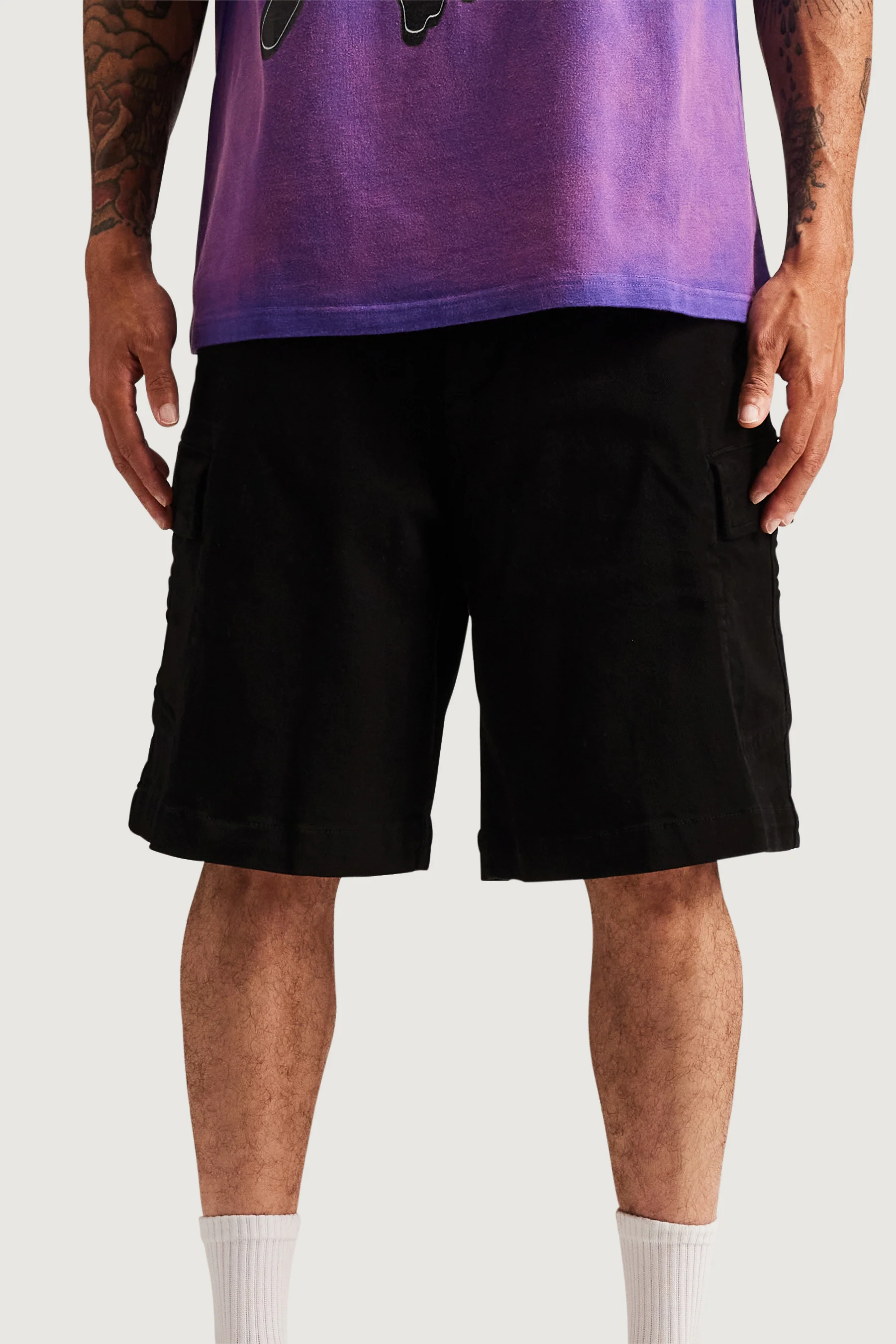 General Cargo Denim Shorts (Black) - Image 3