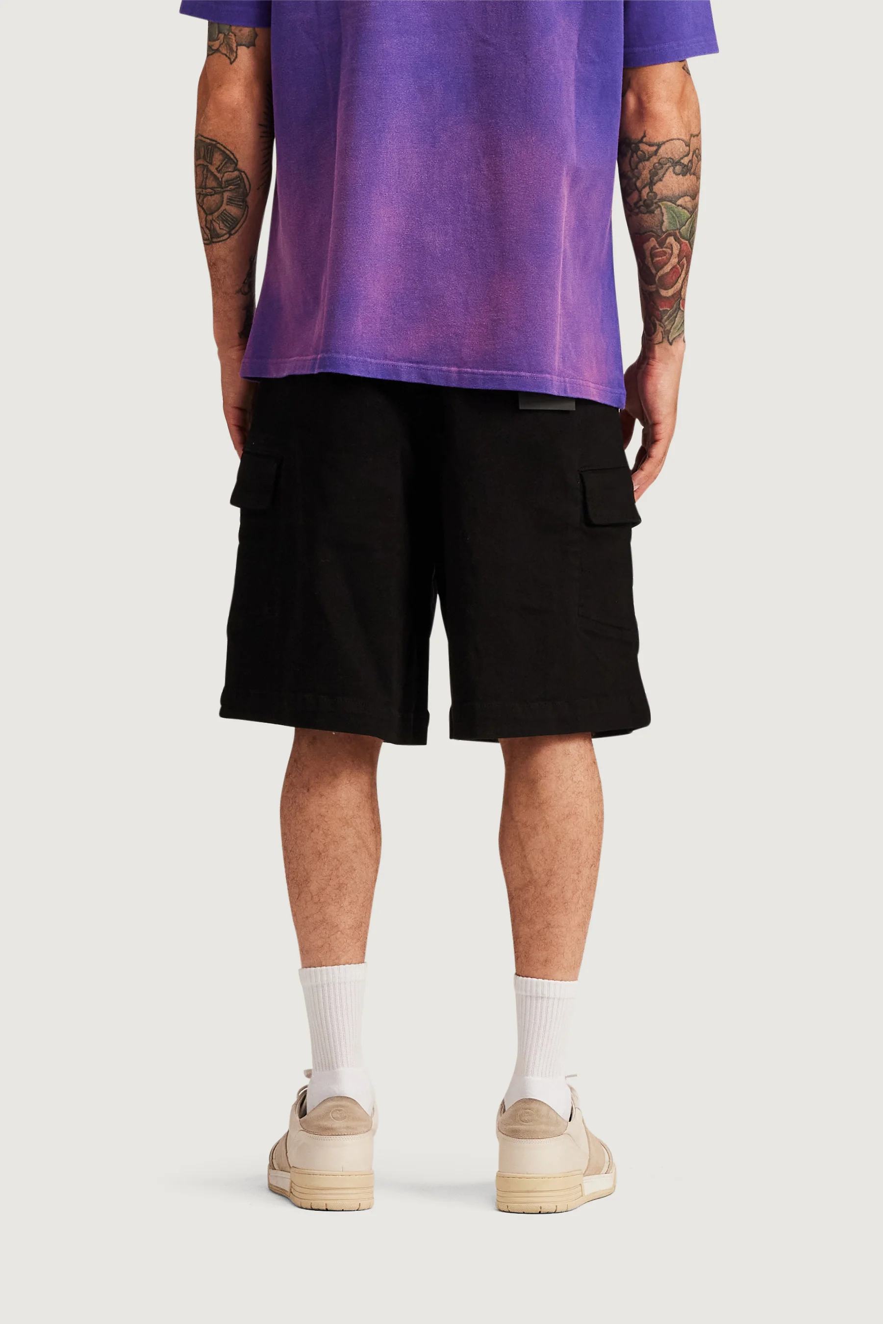 General Cargo Denim Shorts (Black) - Image 6