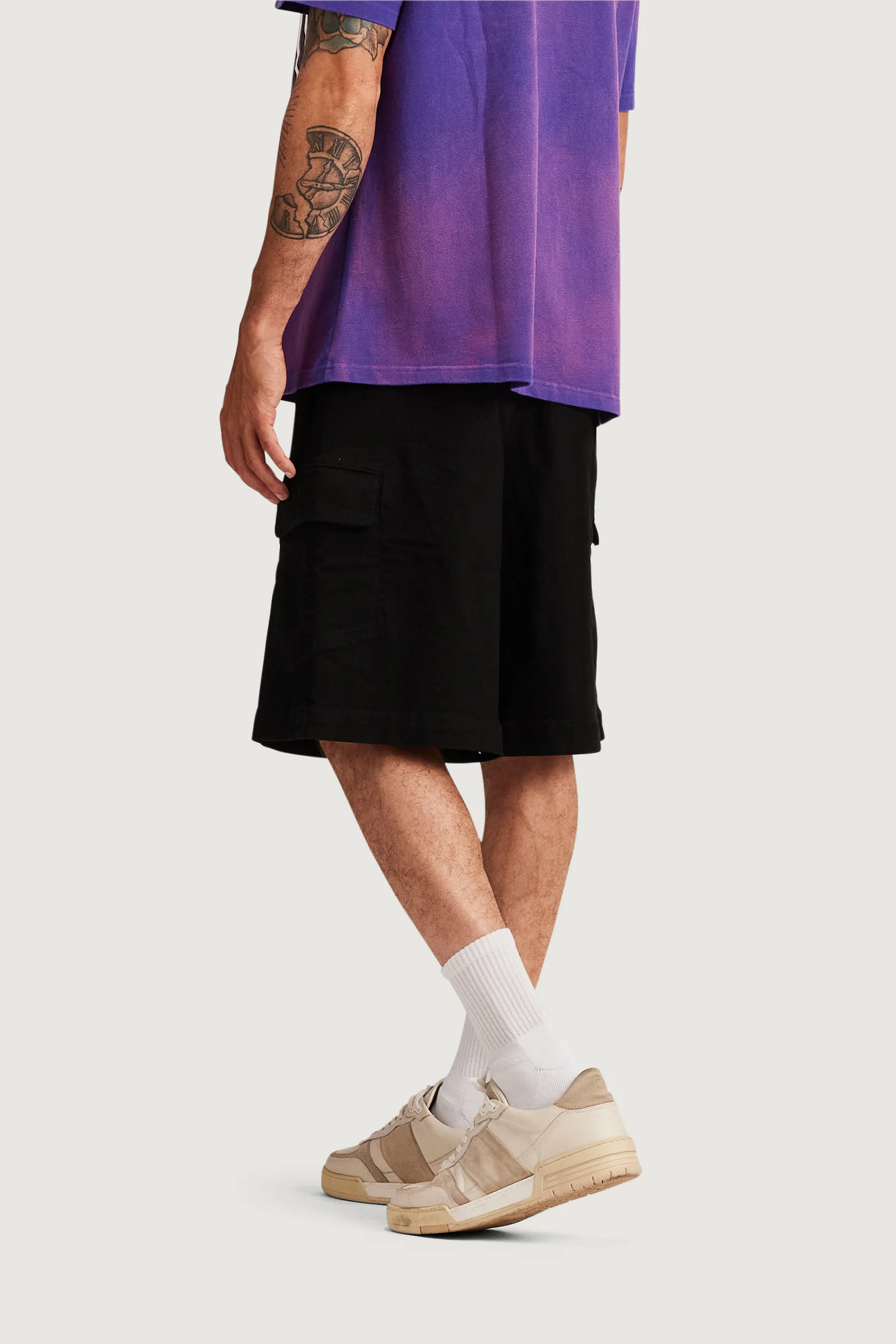 General Cargo Denim Shorts (Black) - Image 7