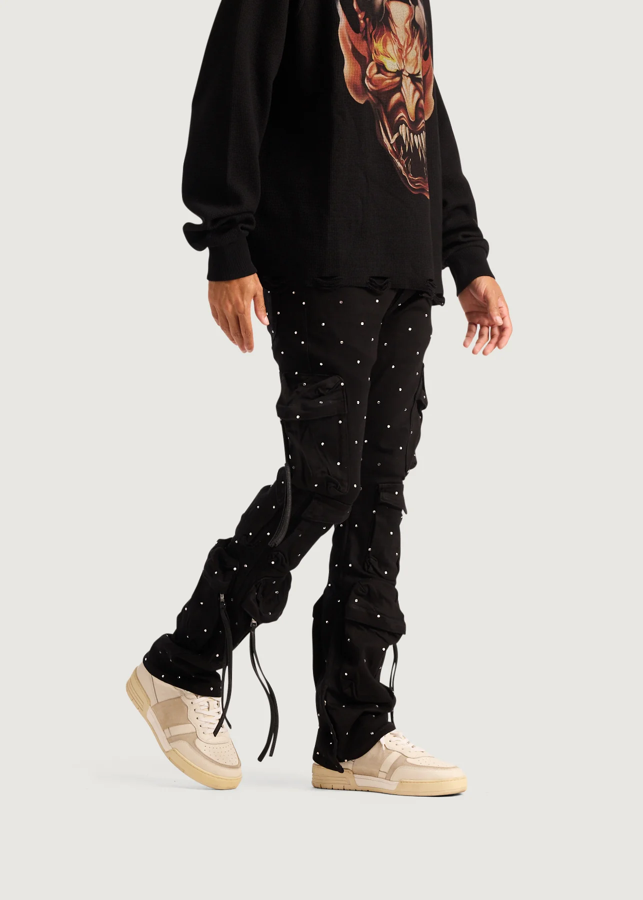 Hawk Cargo Flare Denim (Black) - Image 4