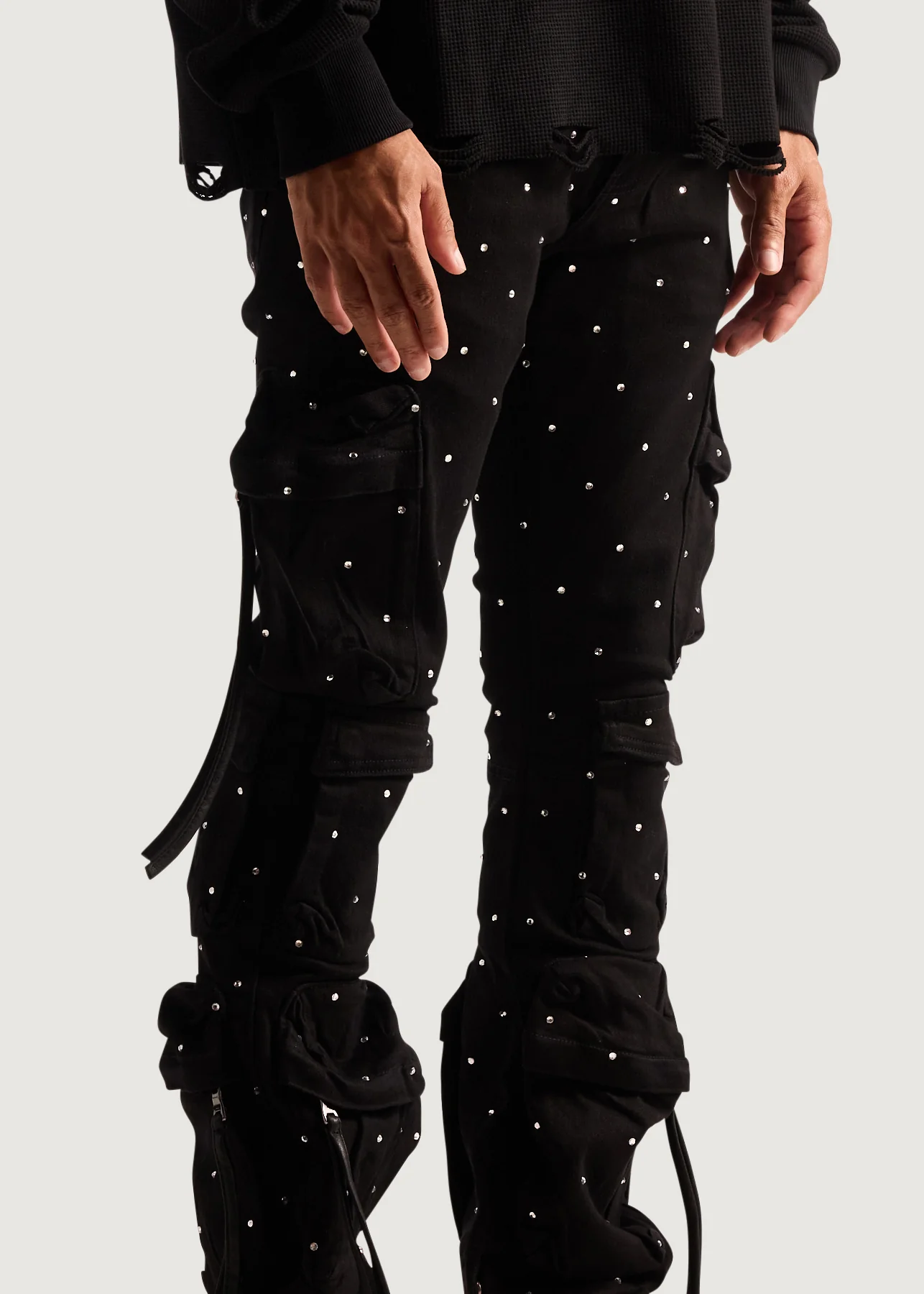 Hawk Cargo Flare Denim (Black) - Image 5