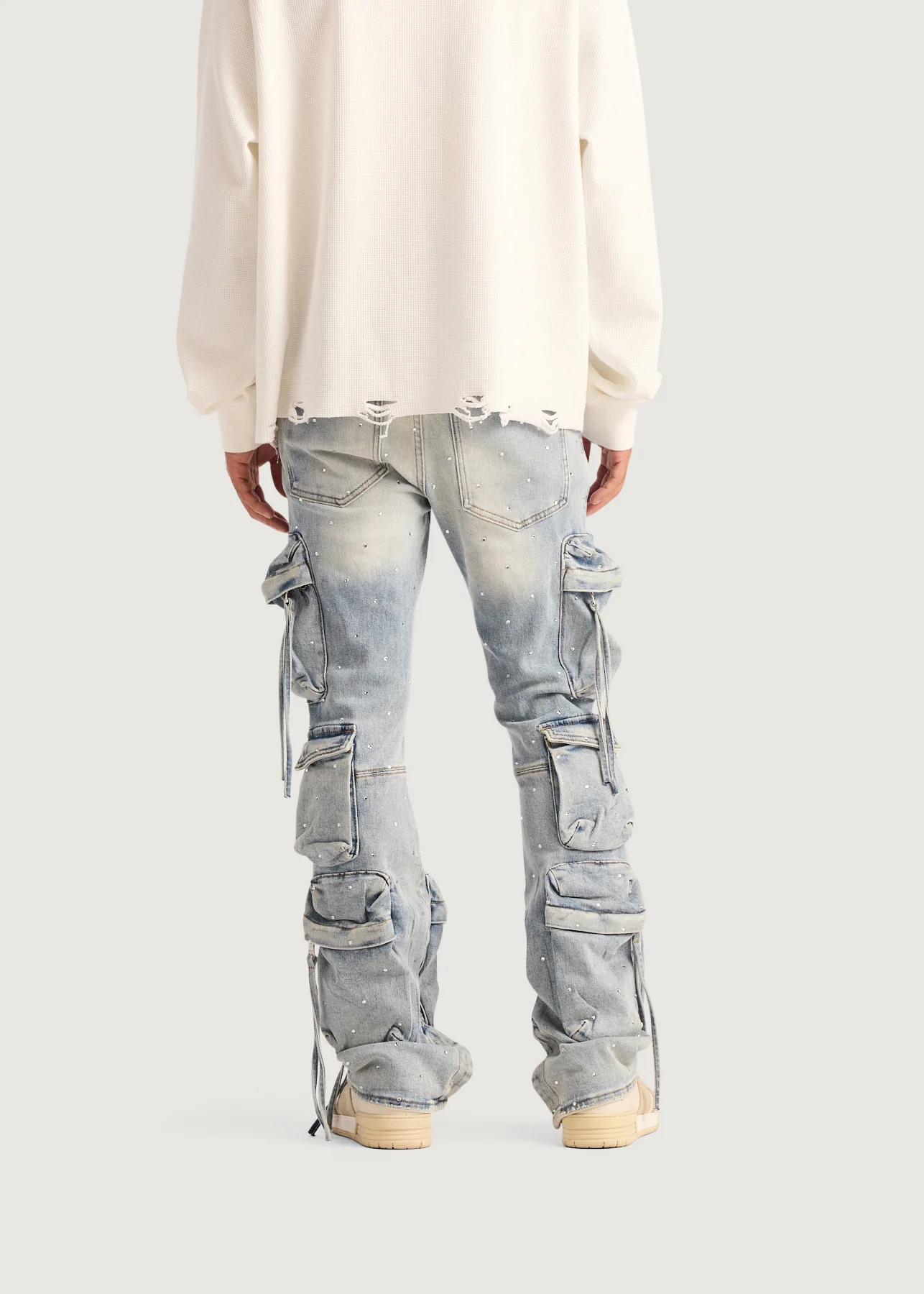 Hawk Cargo Flare Denim (Iced Blue) - Image 6