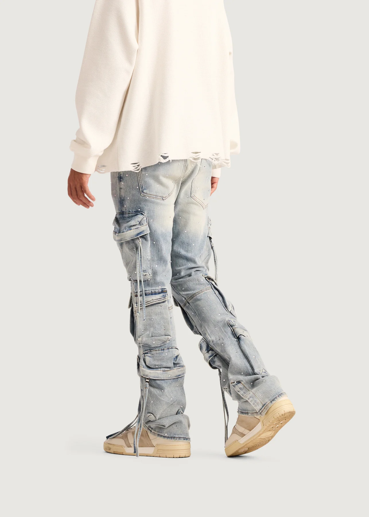 Hawk Cargo Flare Denim (Iced Blue) - Image 7