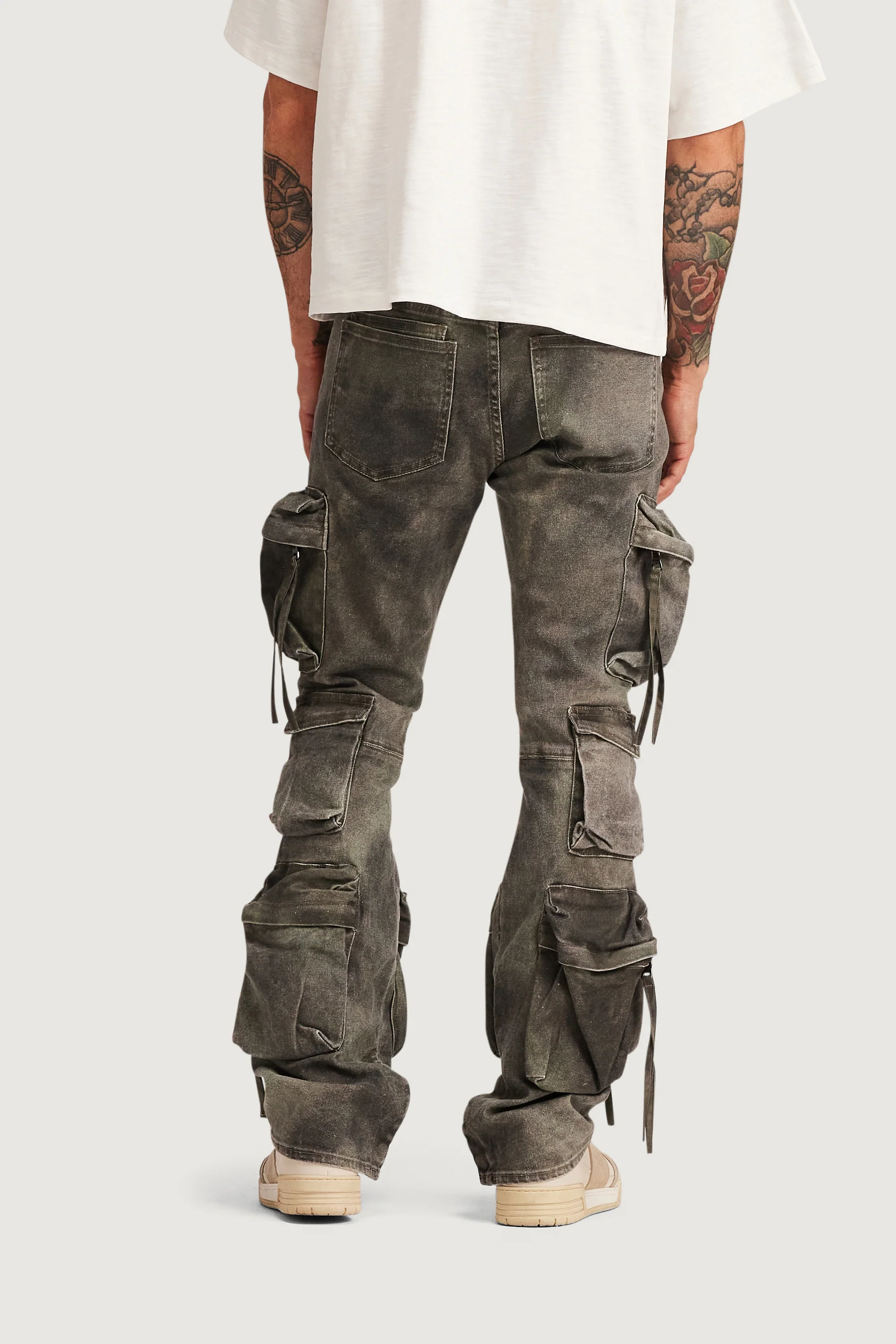 Hawk Cargo Flare Denim (Washed Jade) - Image 6