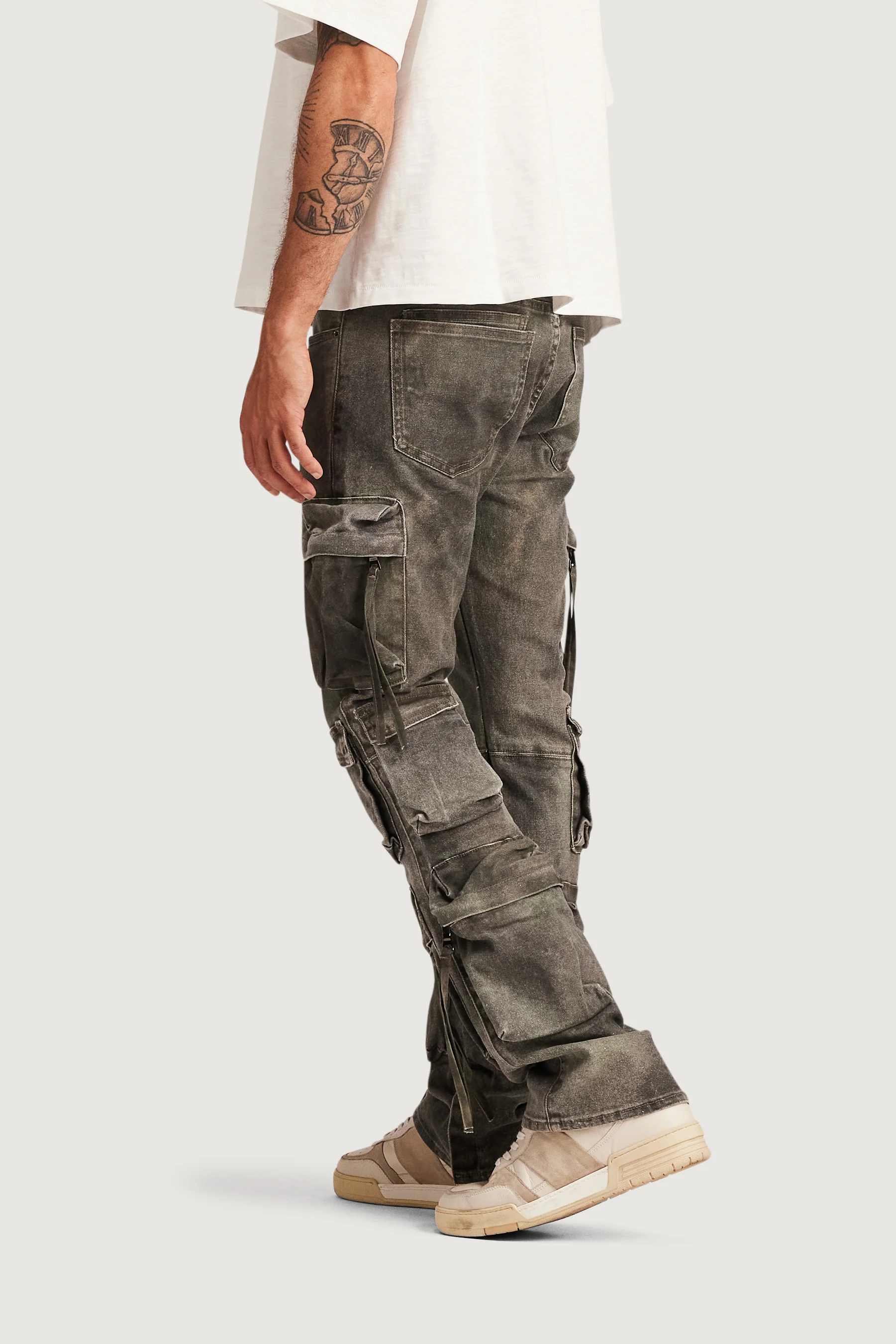 Hawk Cargo Flare Denim (Washed Jade) - Image 7