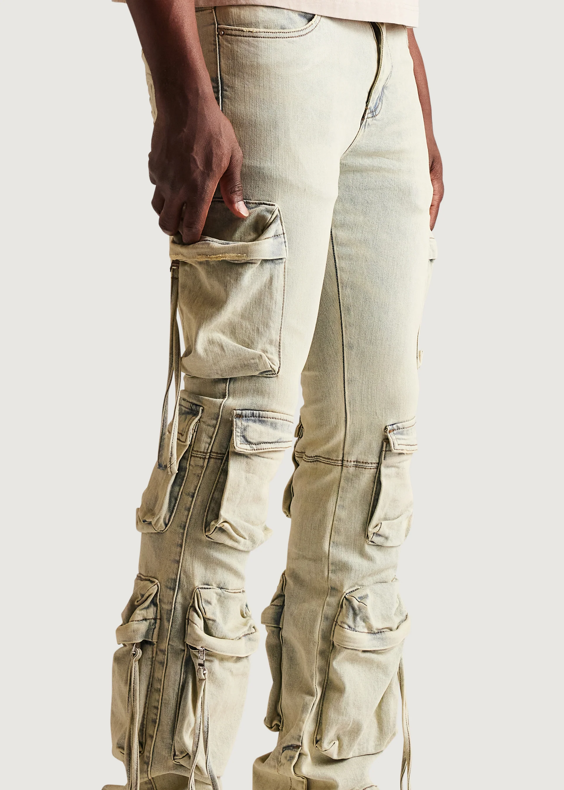 Hawk Flare Cargo Denim (Acid Sand) - Image 6