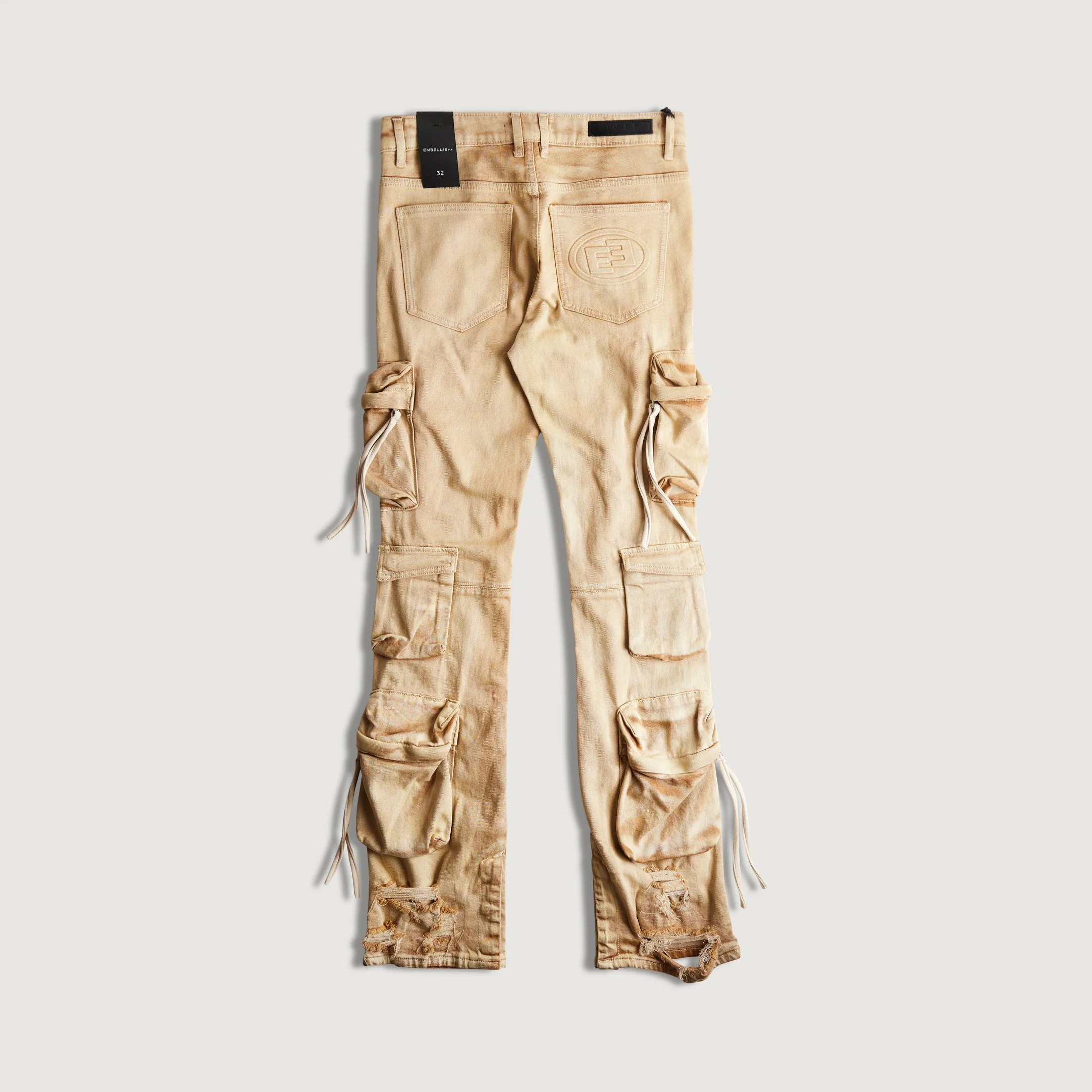 Hawk Flare Cargo Denim (Washed Tan) - Image 3