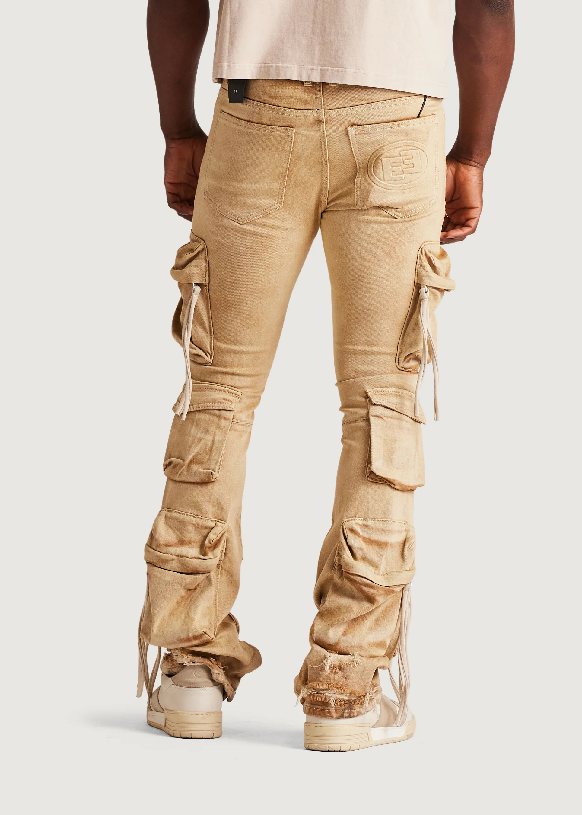Hawk Flare Cargo Denim (Washed Tan) - Image 7
