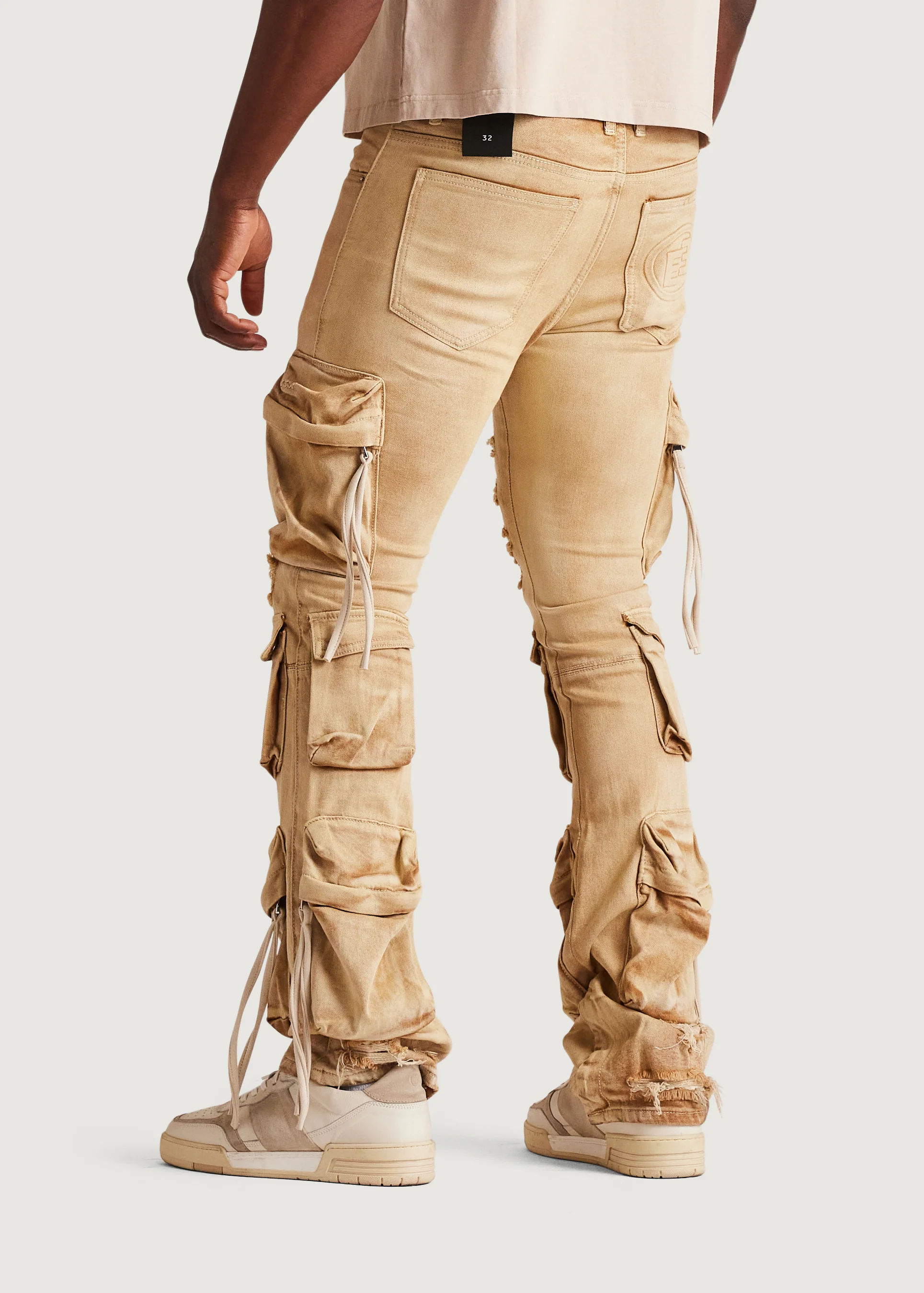 Hawk Flare Cargo Denim (Washed Tan) - Image 8