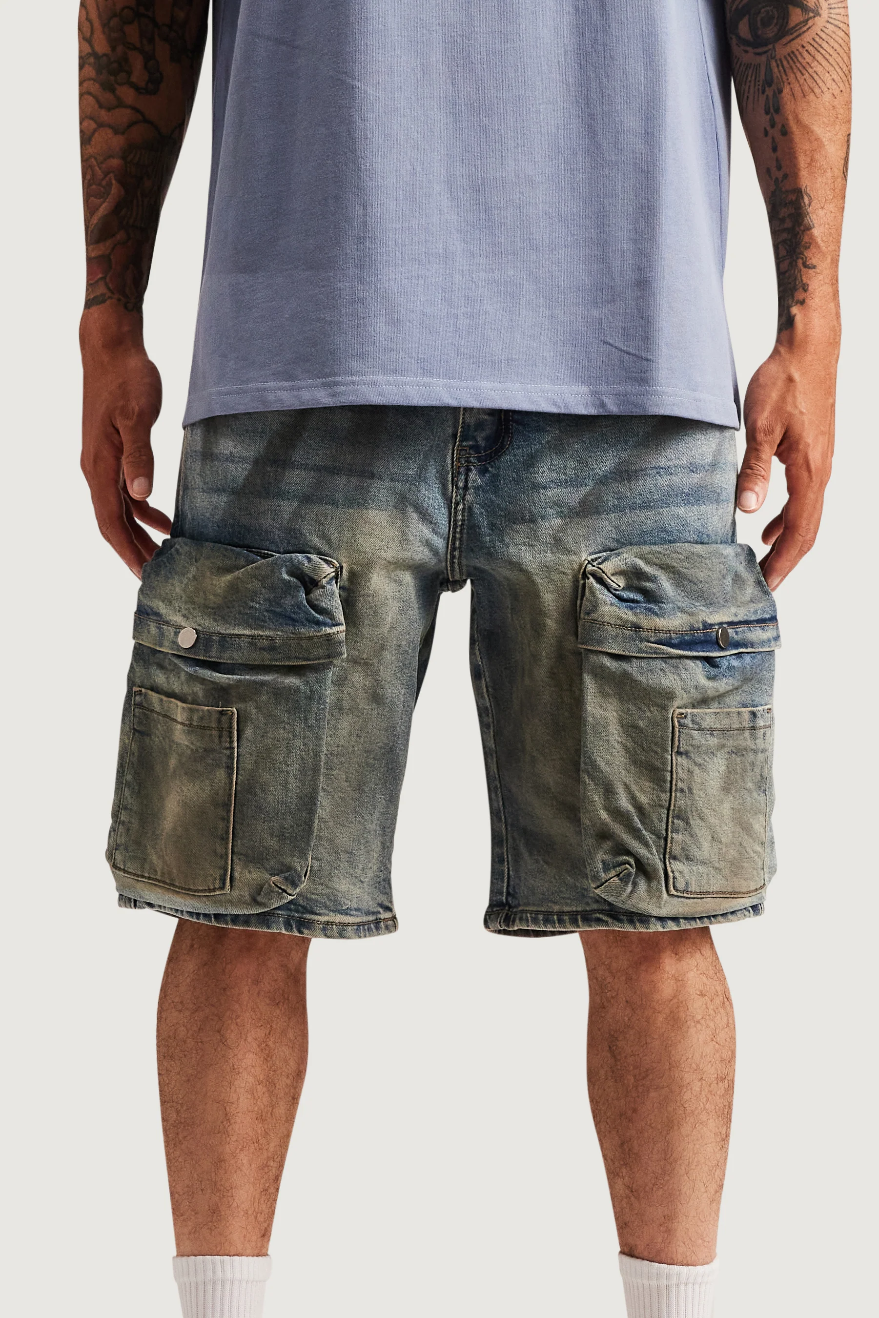 Kane Cargo Denim Shorts - Image 3