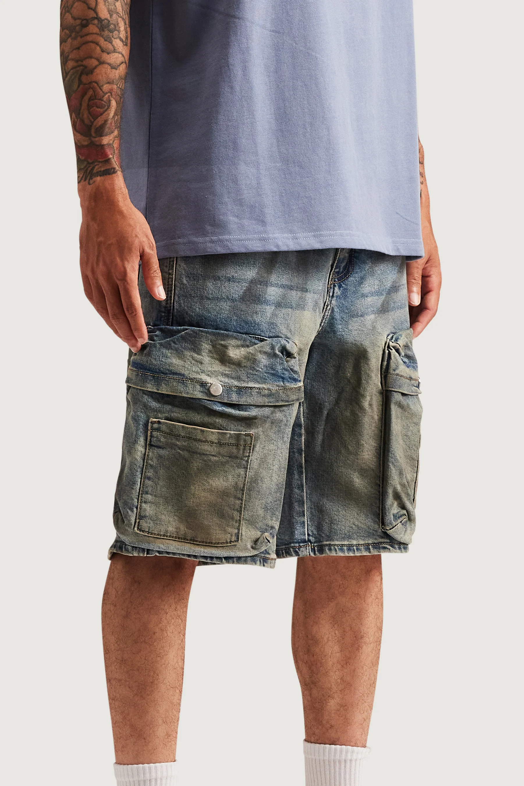 Kane Cargo Denim Shorts - Image 5