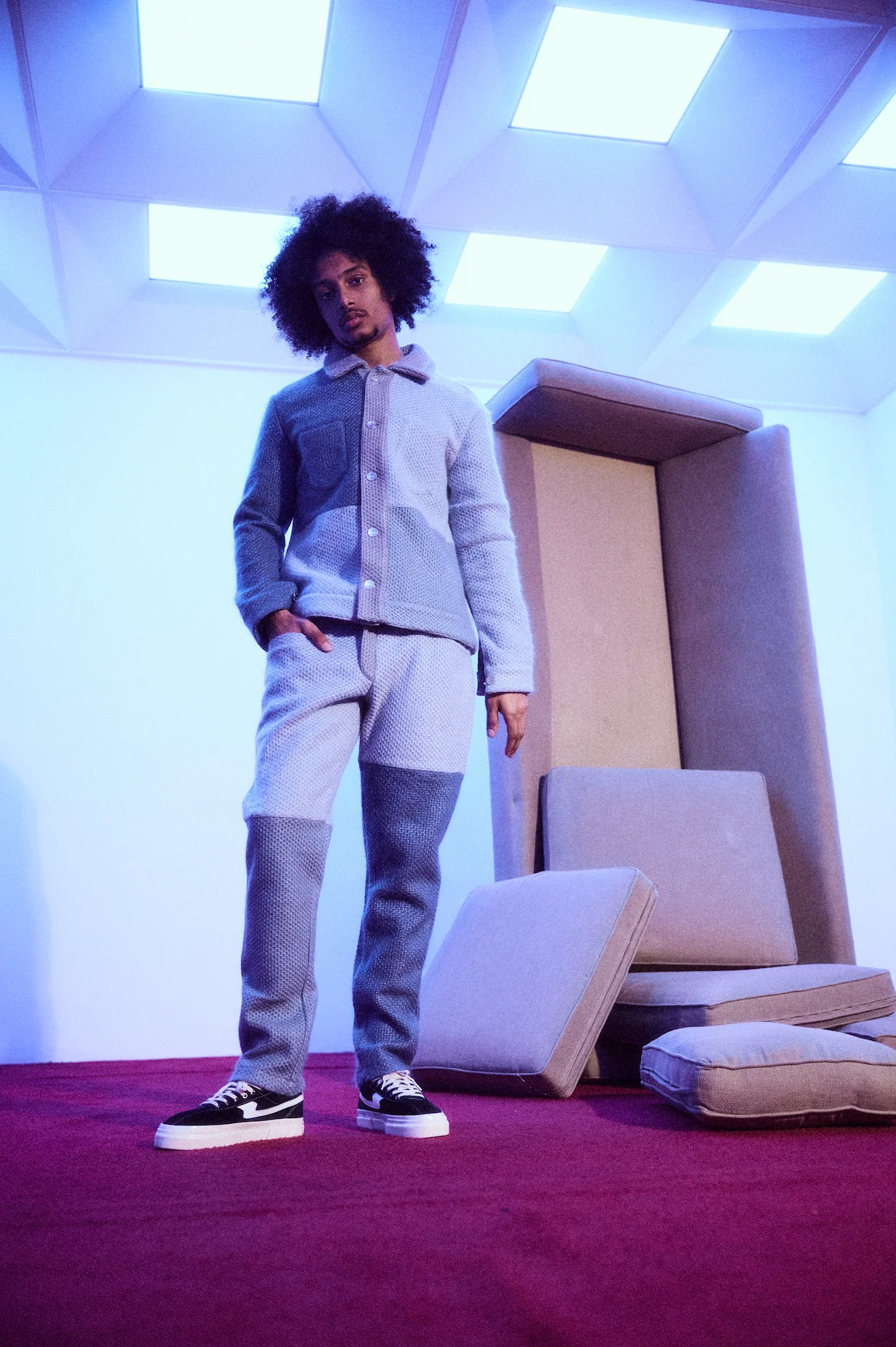 Leonard Knit Jacket (Blue) - Image 4