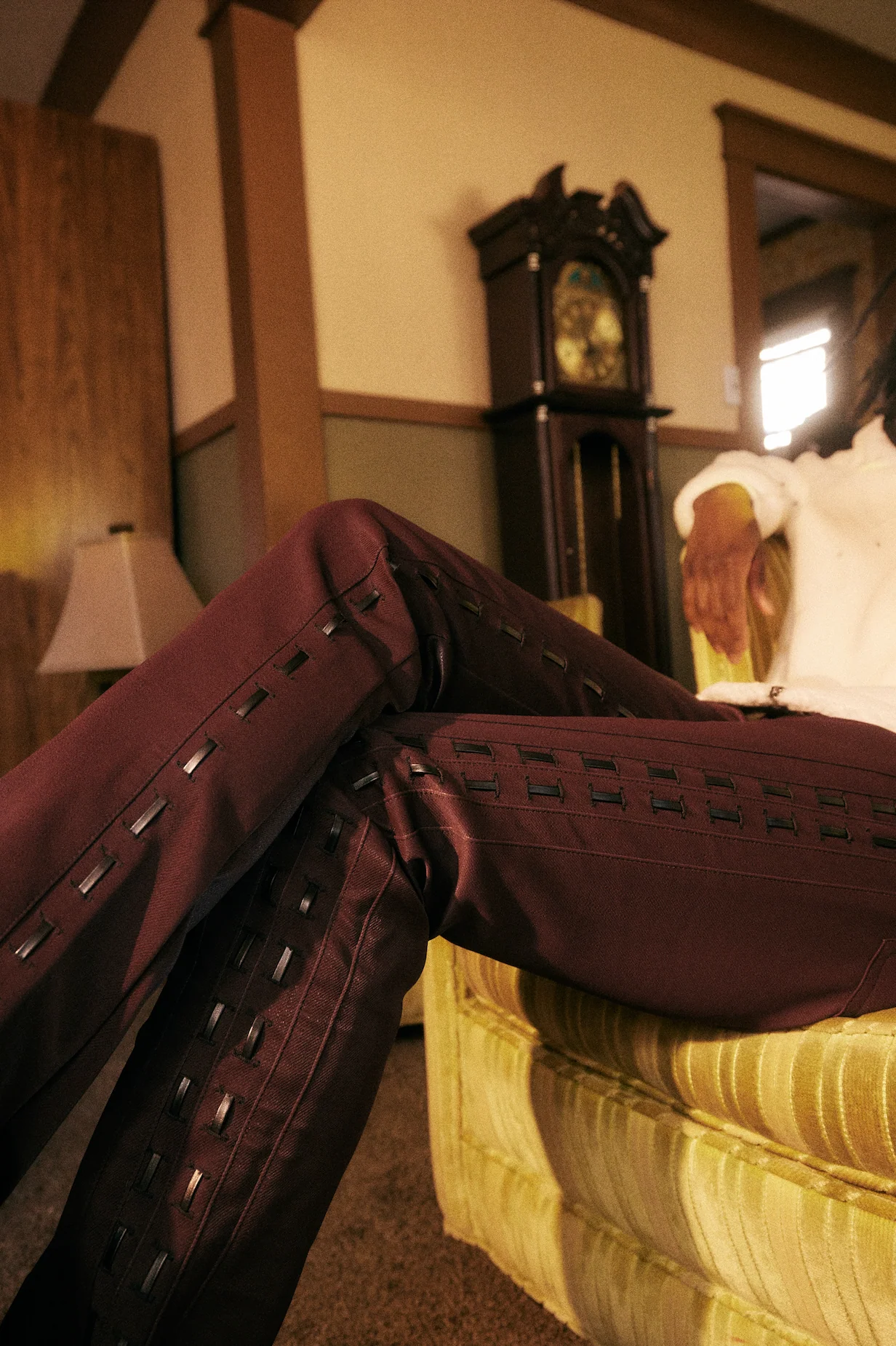 Mills Flare Denim (Burgundy) - Image 4