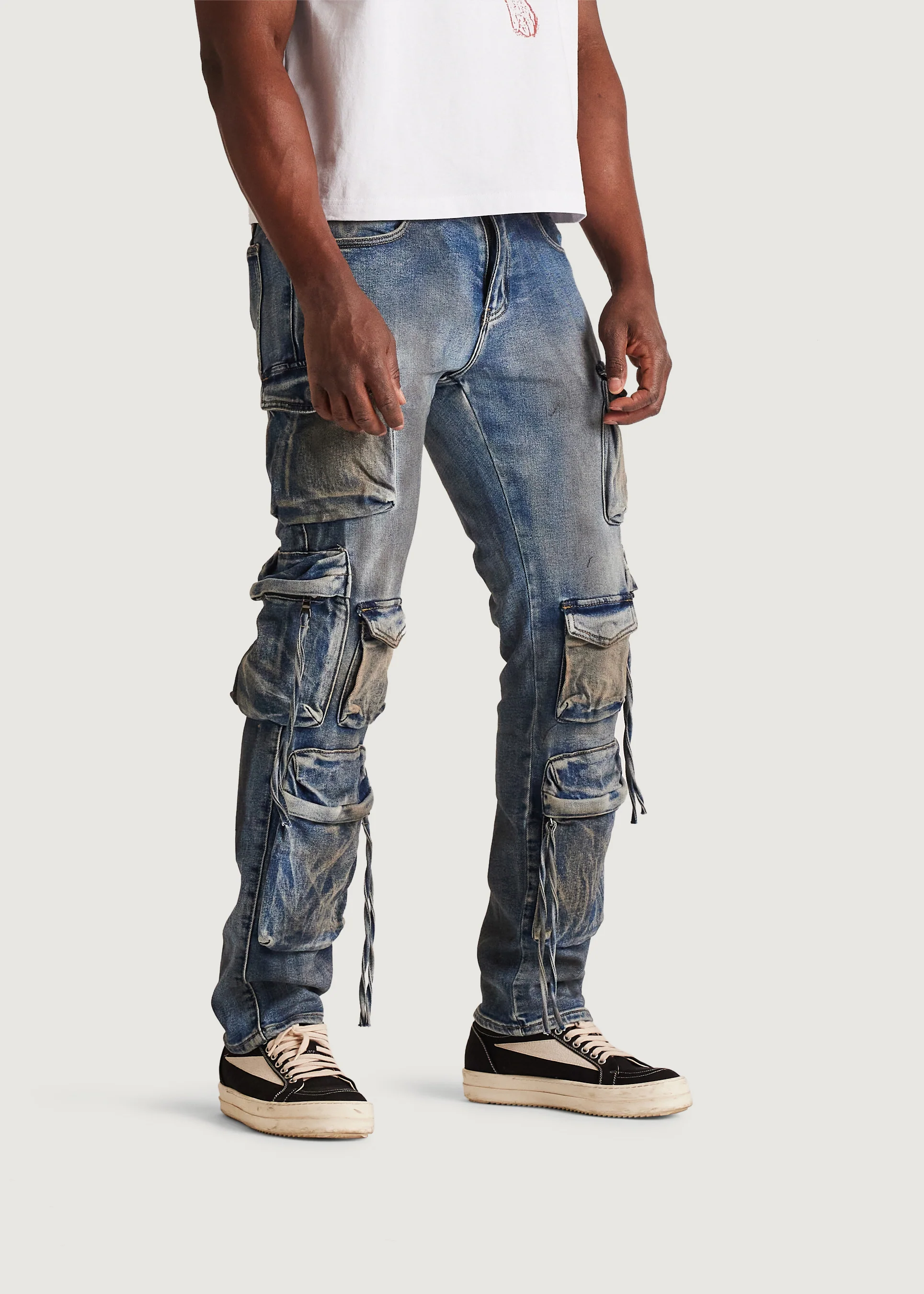 Squadron Slim Straight Cargo Denim (Dirty Indigo) - Image 5