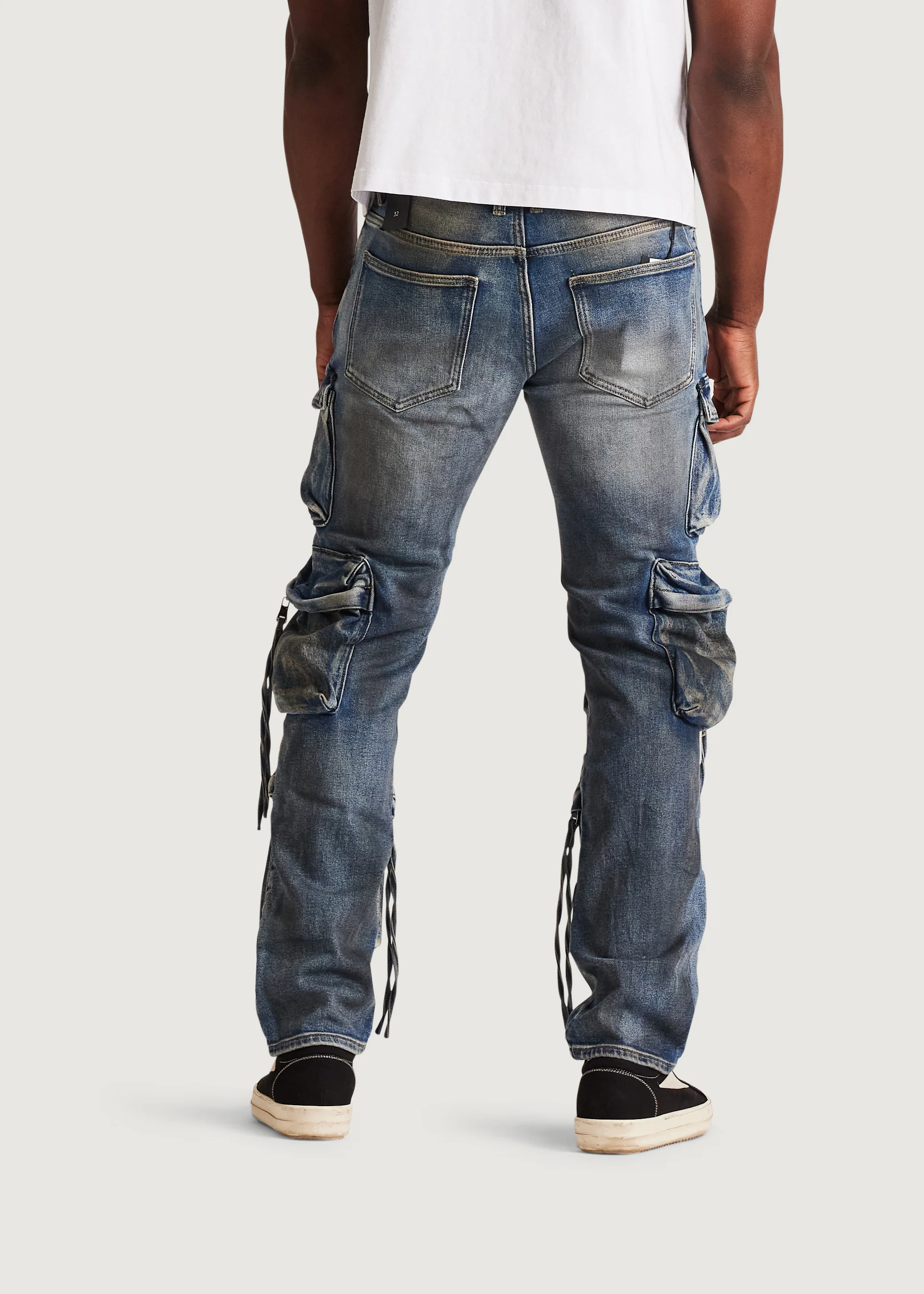 Squadron Slim Straight Cargo Denim (Dirty Indigo) - Image 7