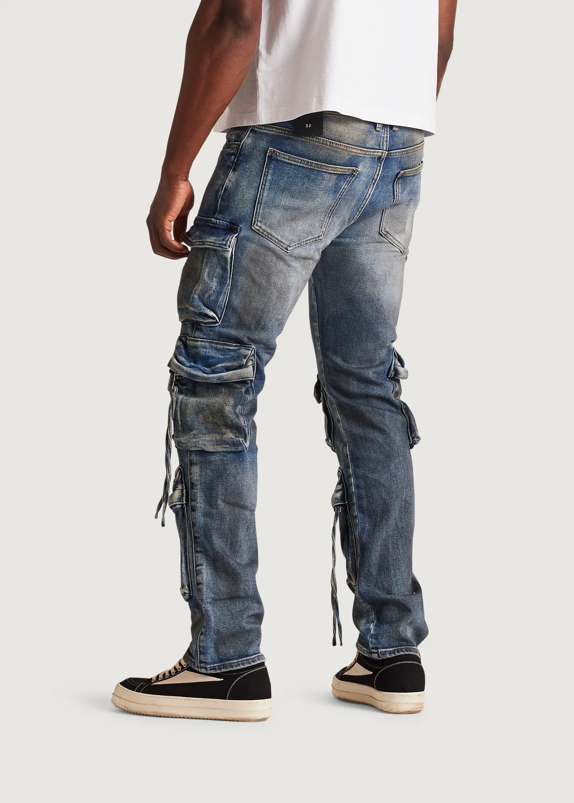 Squadron Slim Straight Cargo Denim (Dirty Indigo) - Image 8