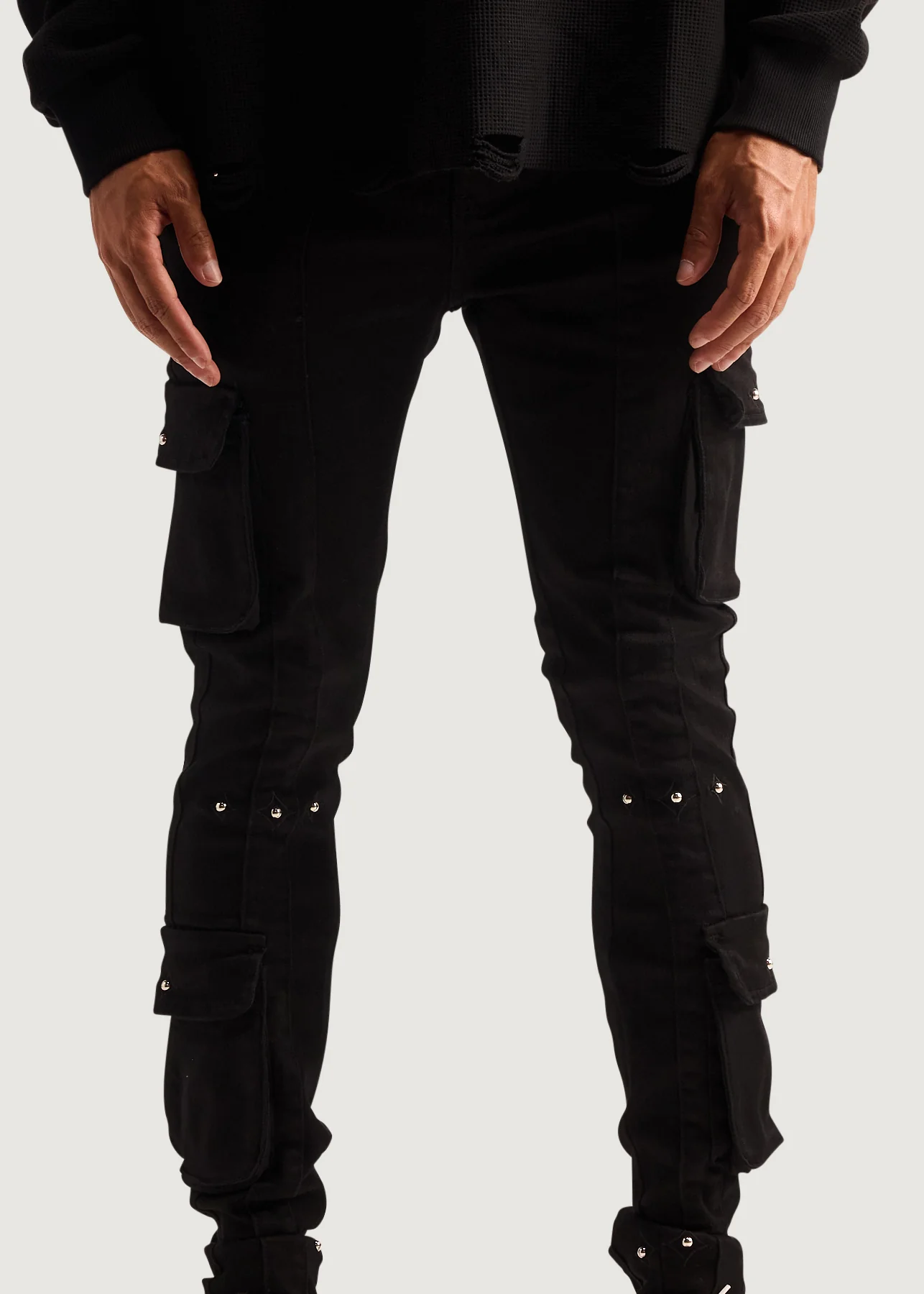 Utility Cargo Denim (Black) - Image 3
