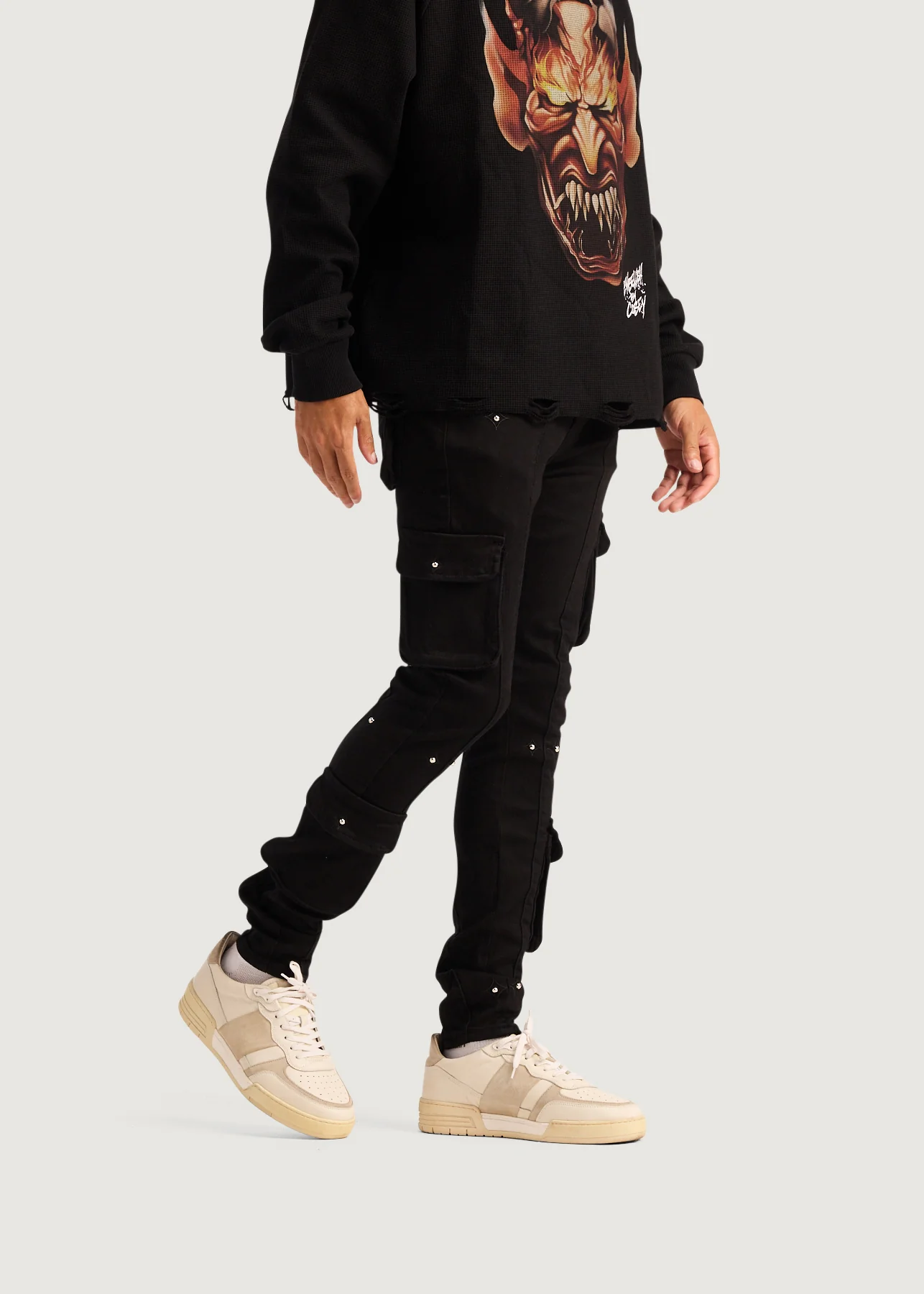 Utility Cargo Denim (Black) - Image 4